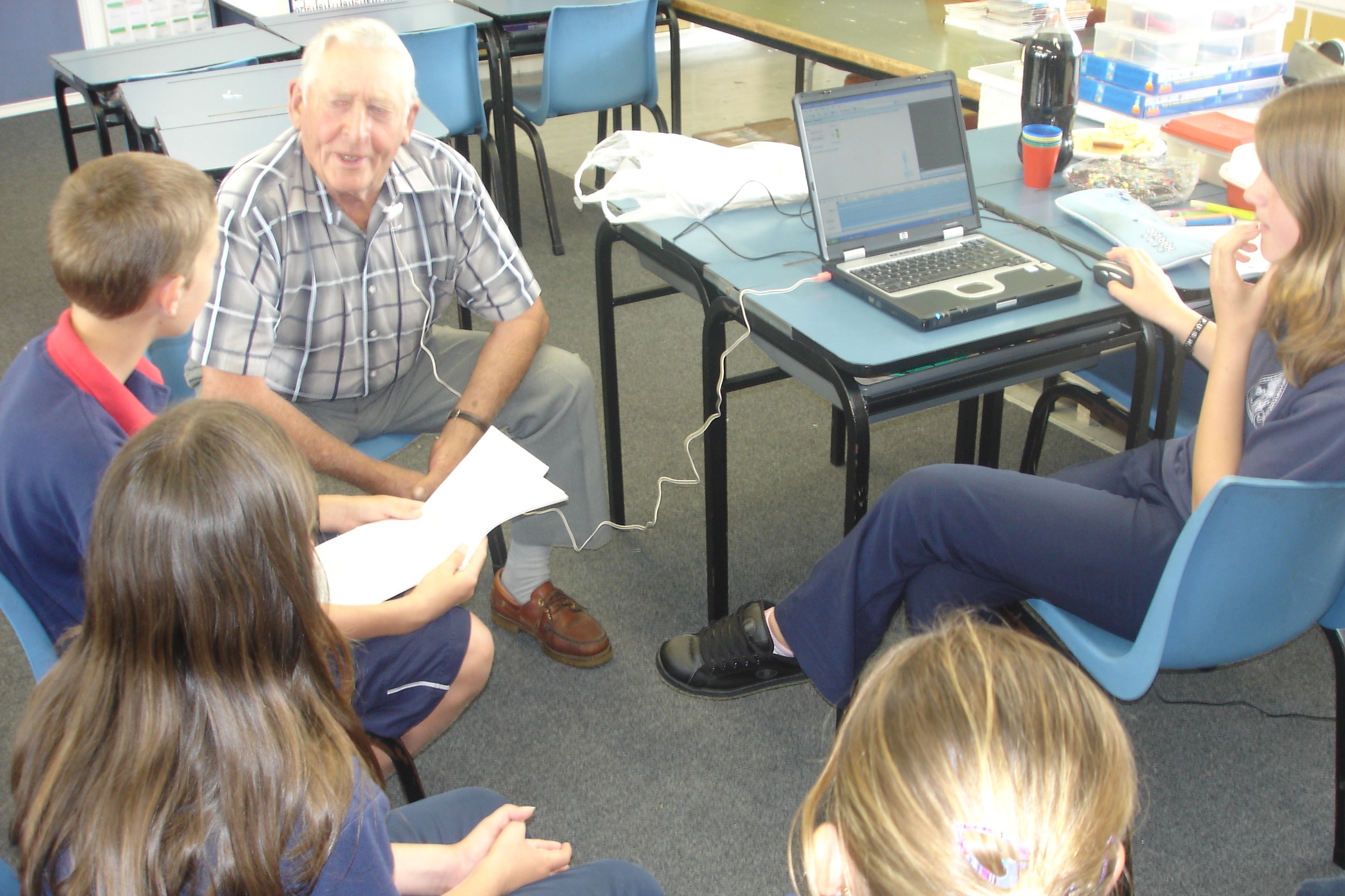 Students conducting a Oral History