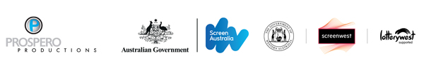The logos of Prospero Productions, the Australian Government, Screen Australia, the Government of Western Australia, Screenwest and Lotterywest
