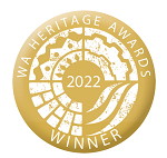 Badge with text WA Heritage Awards 2022 Winner