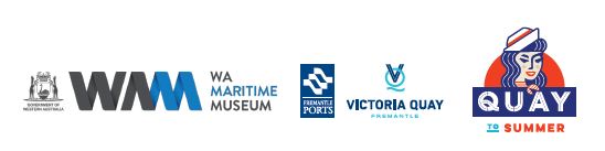 WA Maritime Museum logo, Fremantle Ports Logo, Victoria Quay logo, Quay to Summer logo