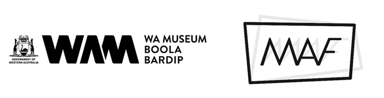 WA Museum Boola Bardip logo and Mossenson Art Foundation logo