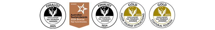 WA tourism awards Boola Bardip badges