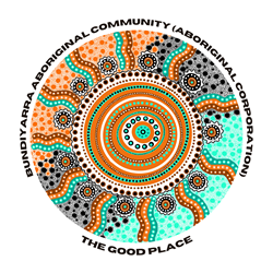 a logo of an artwork and the words Bundiyarra Aboriginal Community