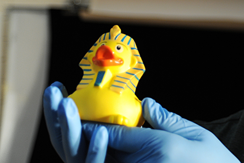 Rubber duck in egyptian headdress