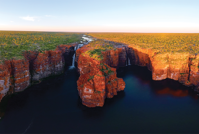 Aerial photograph of King George Falls