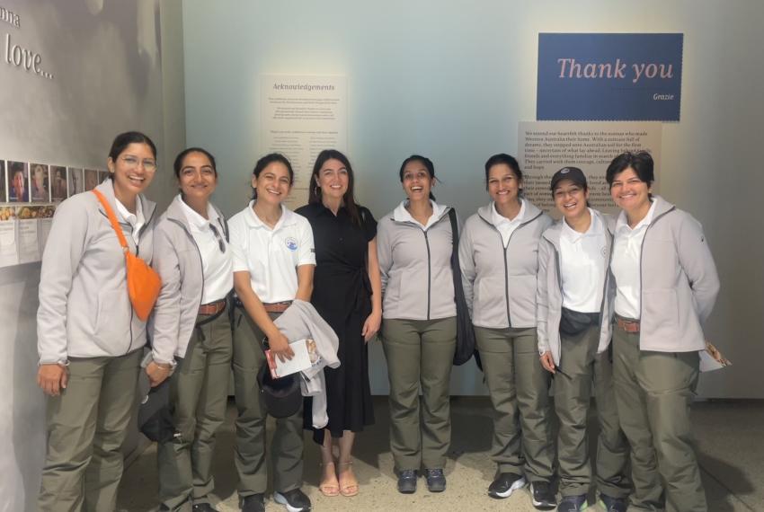 Trivena crew with Gill Harrison at the WA Maritime Museum