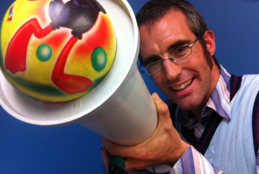 Dr Graham Walker with a Ballistics cannon