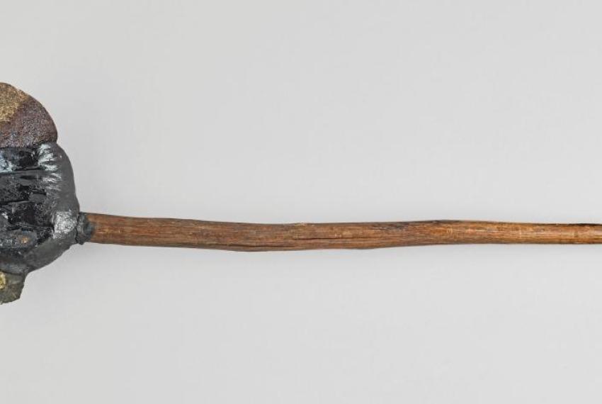 Axe (kodj). Wood, stone, resin. King George Sound, Albany, c. 1830s From Yurlmun Mia Boodja exhibition