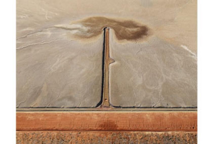 Aerial view of a tailings dam near Kalgoorlie in WA