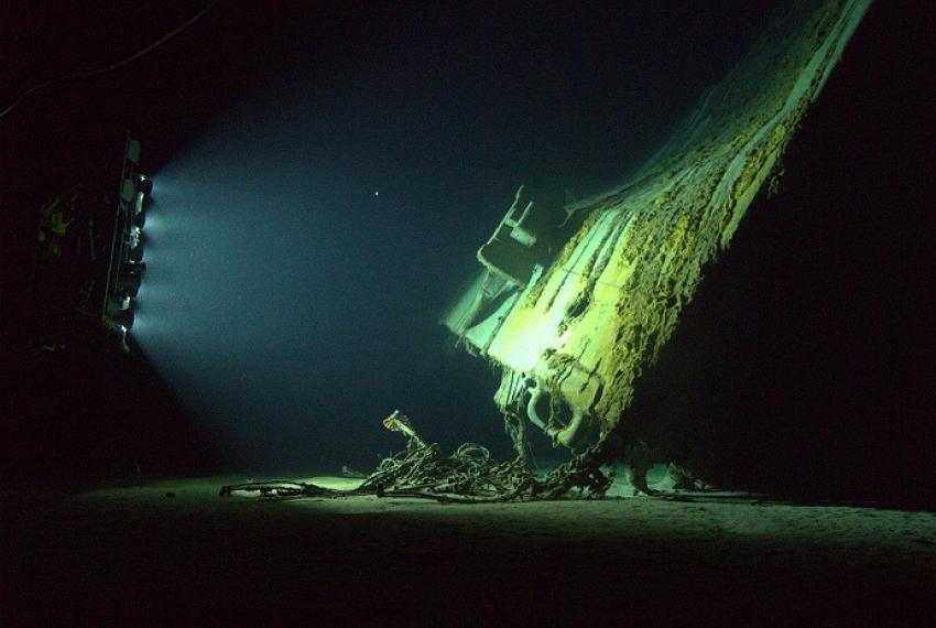 The inverted bow section of HMAS Sydney (II)