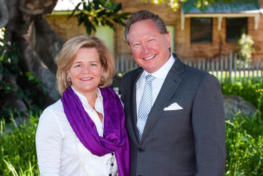 Nicola and Andrew Forrest standing side-by-side