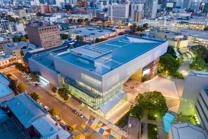 The WA Museum Boola Bardip exterior from above