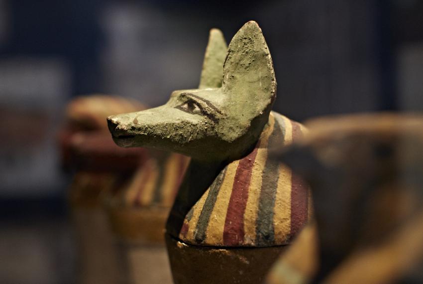 A small ancient Egyptian statue