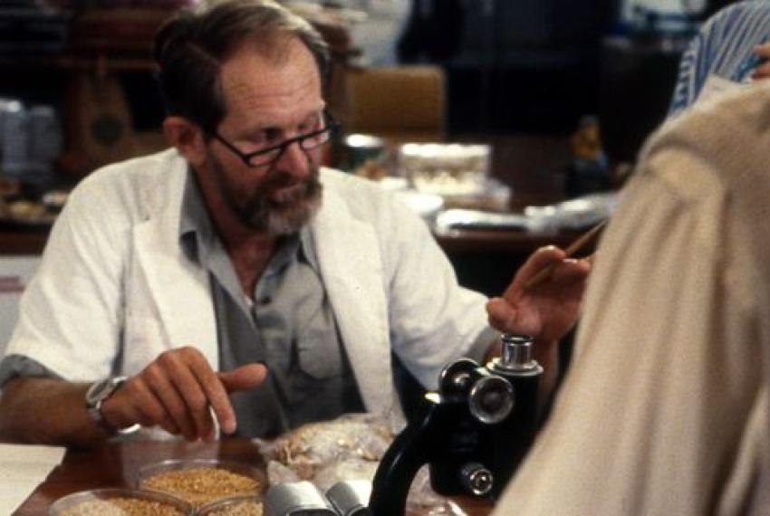 Harry Butler working on specimen preparation