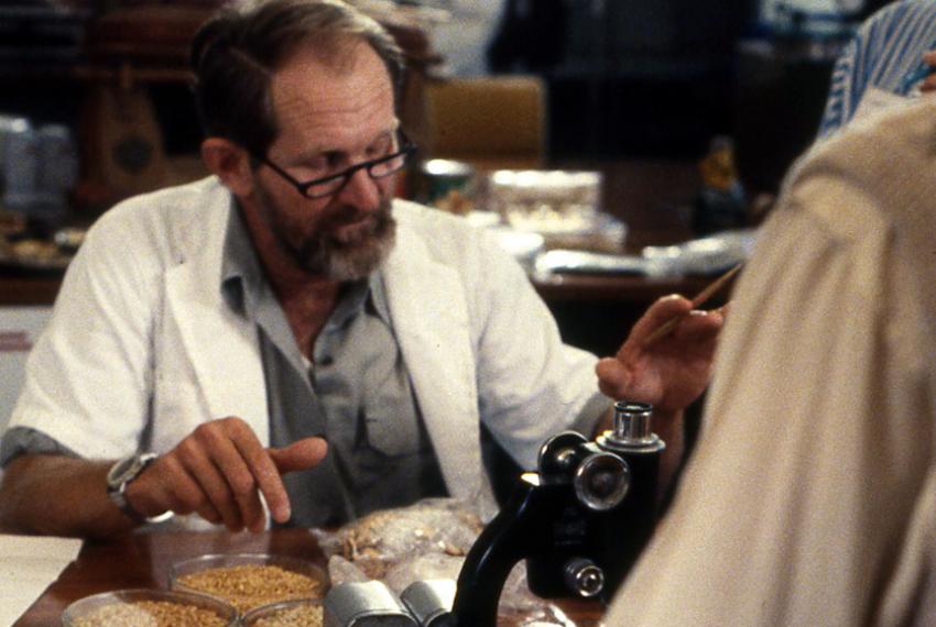 Harry Butler working on specimen preparation