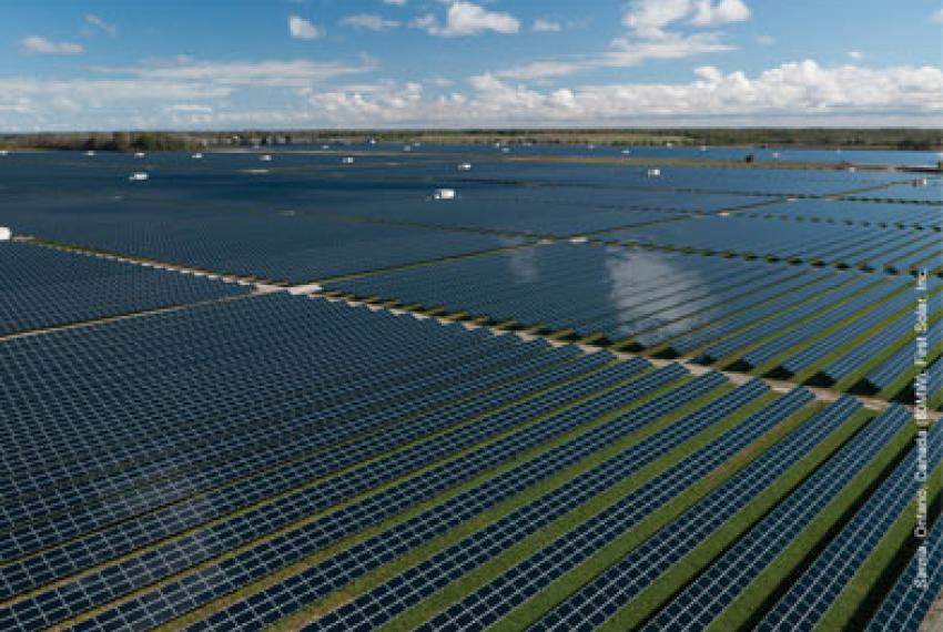 A massive solar power farm