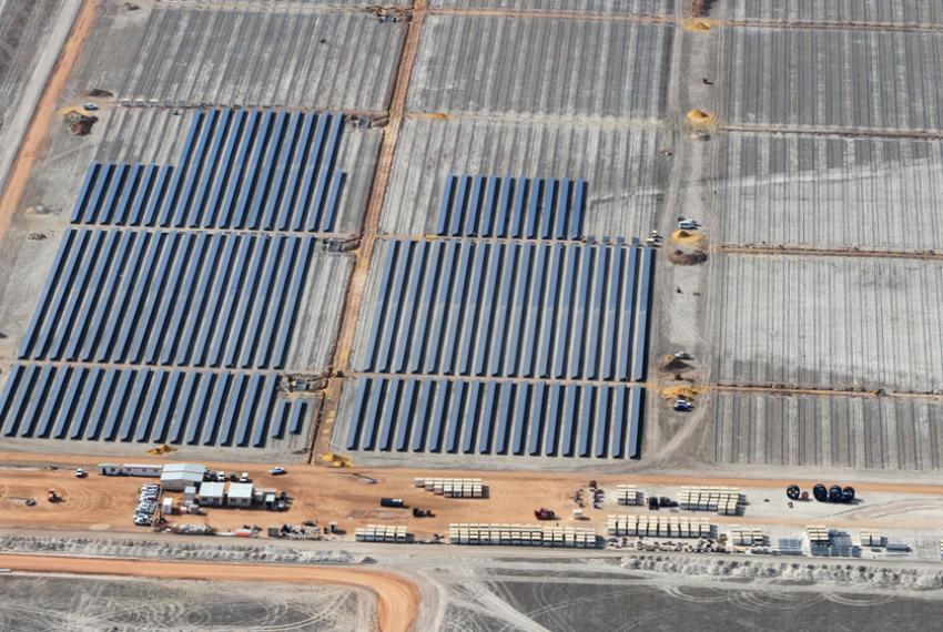 A massive solar power farm