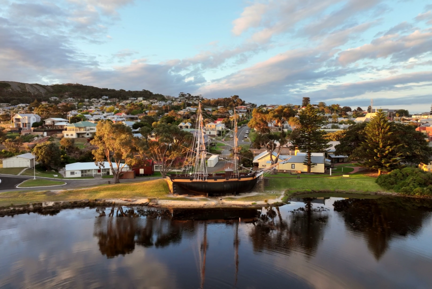 Pictured: Aerial shot of Brig Amity 