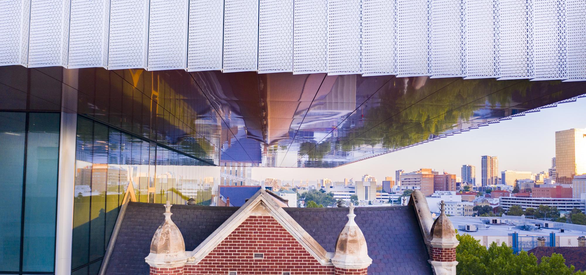 New roof and old building of Boola Bardip