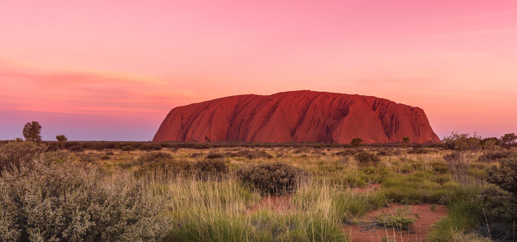 Uluru before sunset colors, Ayers Rock, Red Center, Australia