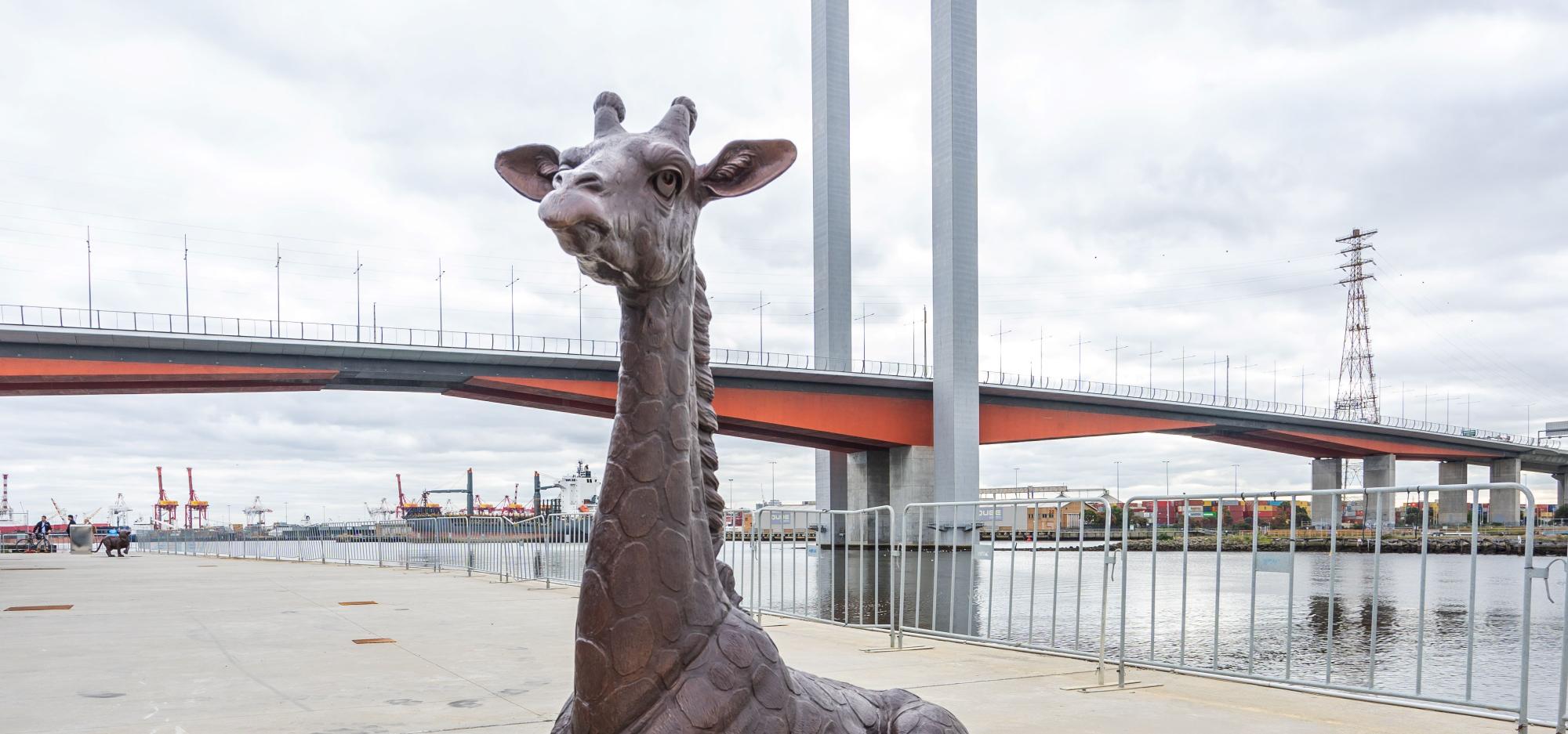 Statue of wild baby giraffe