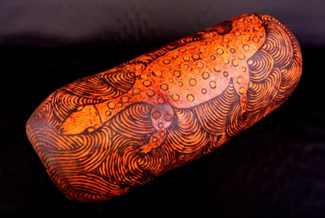 Ivy Ingkatji, Piti, c. 1995, Itara: River Red Gum. Art carved on wood.