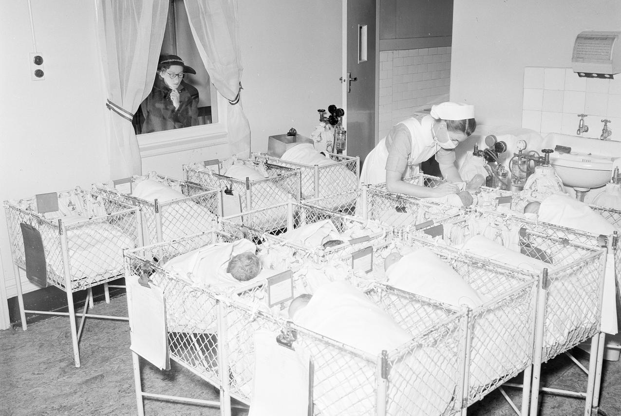 A crèche in a large metropolitan hospital, 1954.