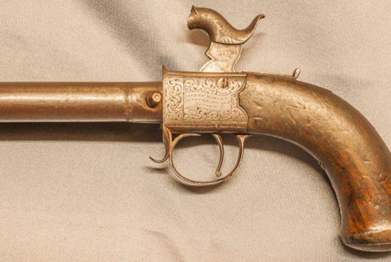 An ornate 19th century pistol