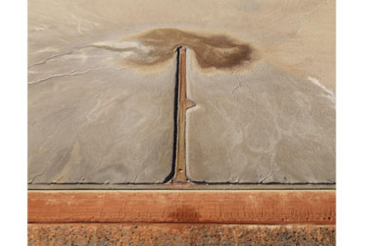 Aerial view of a tailings dam near Kalgoorlie in WA