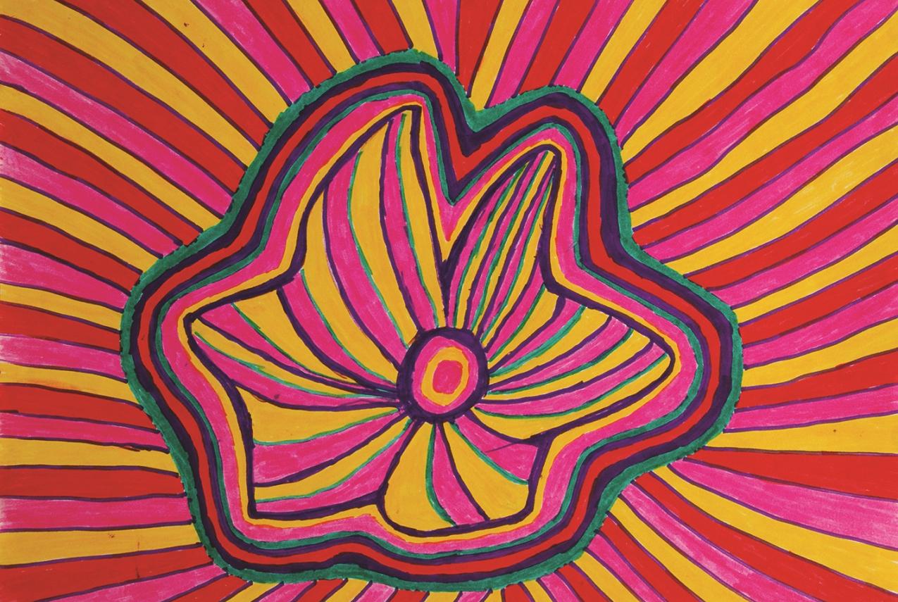Aboriginal artwork with bright, striking colours