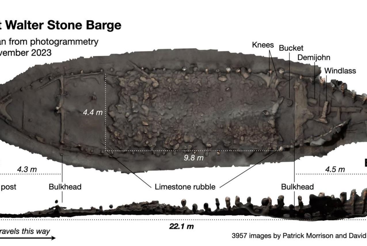 Point Walter Barge wreck site map
