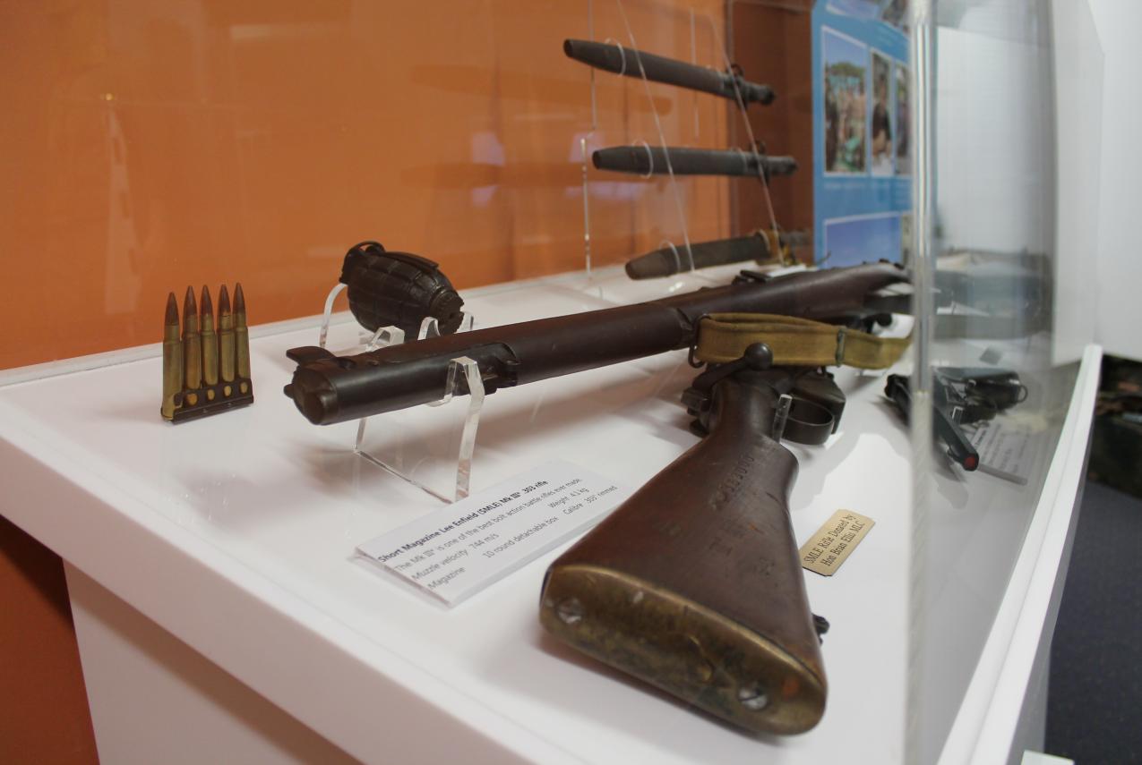 World War Two firearms on display