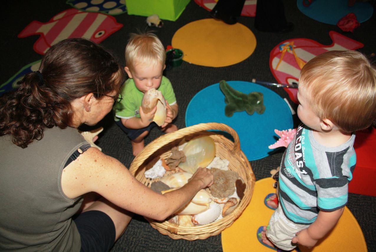 Two children participating in school holiday activities at the WA Museum