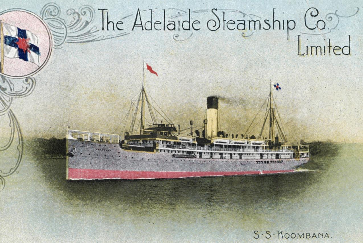A postcard of the SS Koombana Adelaide Steam Ship Company