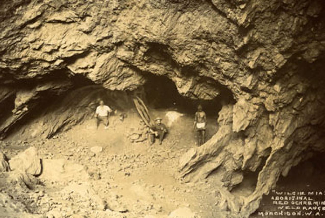 A traditional ochre mine in the early 20th century