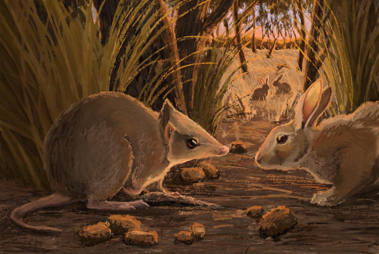 Illustration of Little Brown Bandicoot (Isoodon   microtis).