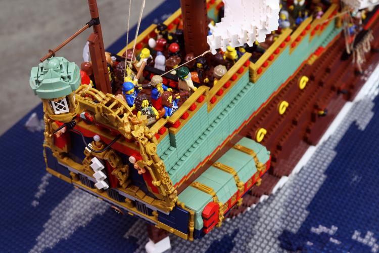 A detailed LEGO model of the ship Batavia