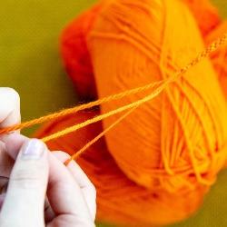 orange yarn woven, small