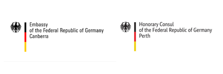 Logos of German Embassy in Canberra and German Consul in Perth