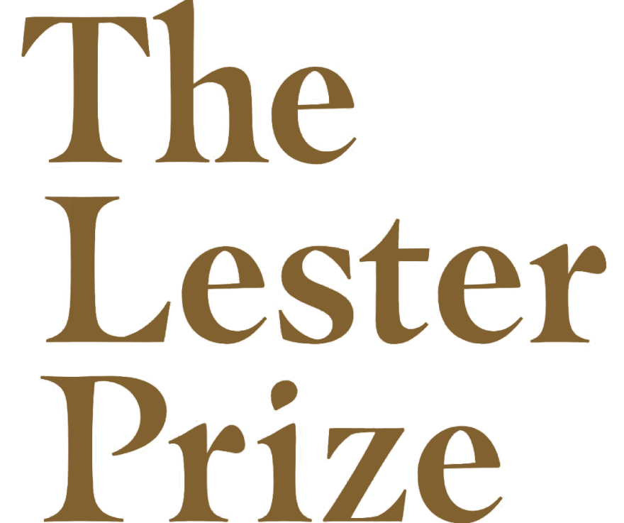 The Lester Prize Logo Stacked in Gold Font