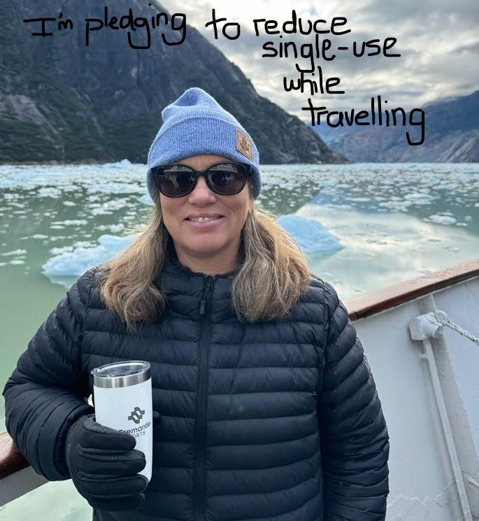Person on a boat who has taken a Plastic Free July pledge