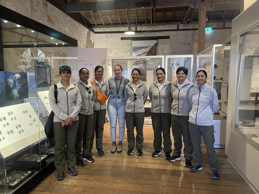 Triveni crew with Aurora Philpin at the WA Shipwrecks Museum