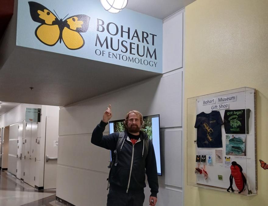Stuart Lay visiting Bohart Museum, UC Davis 