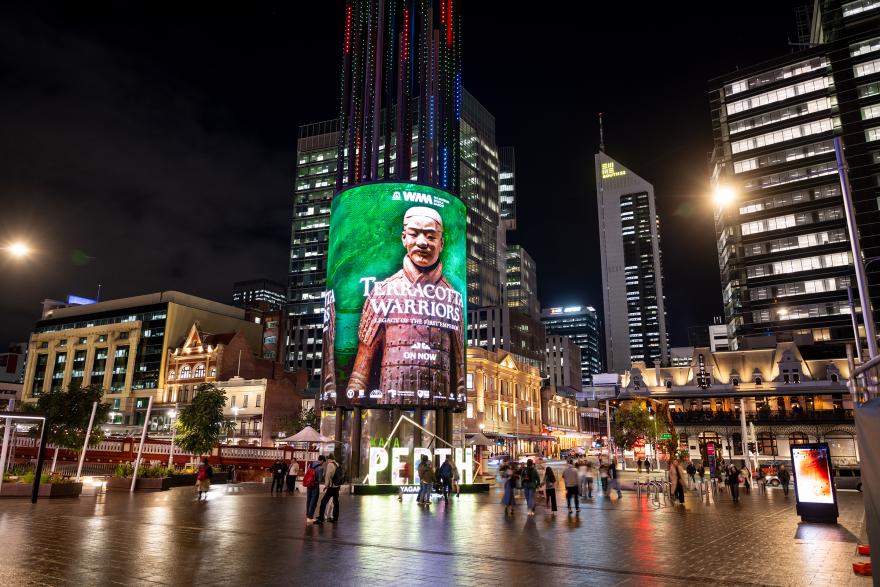 Terracotta Warriors advertising on the Yagan Square digital screen