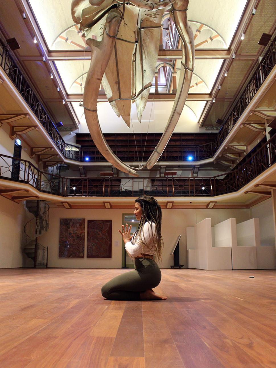 Instructor doing yoga