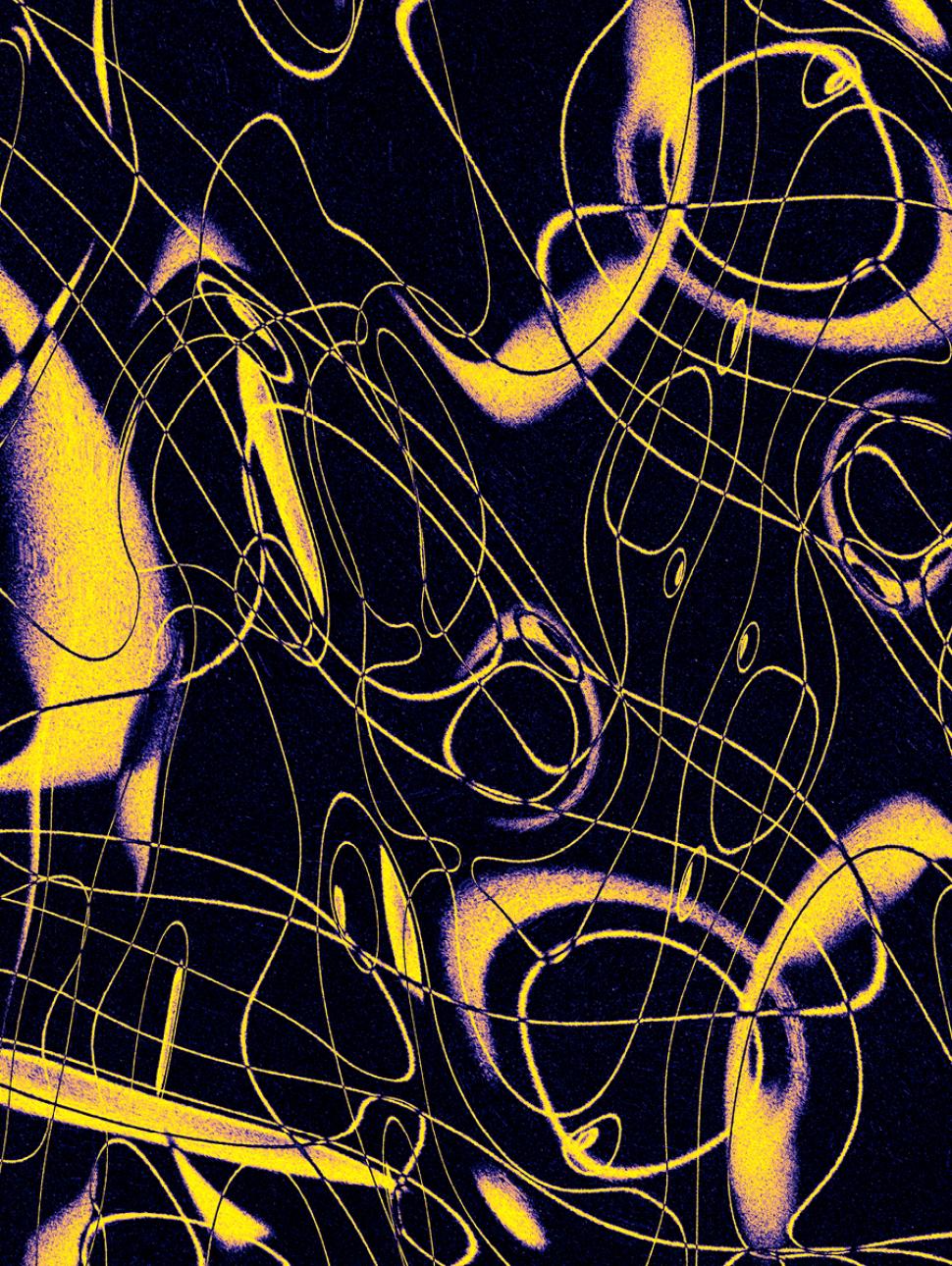 Abstract yellow and black artwork