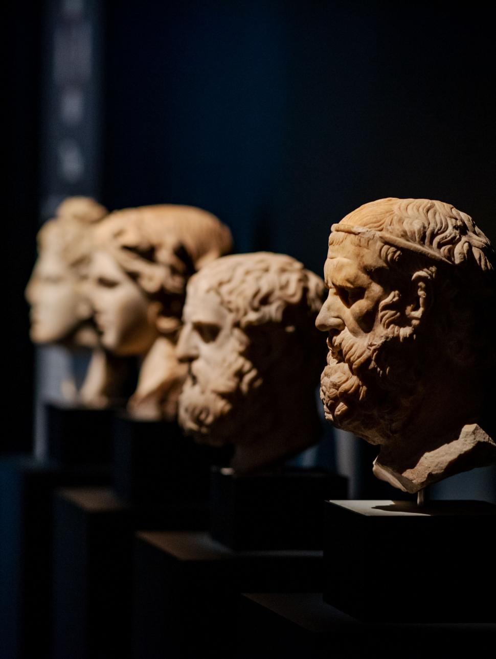 Busts of poets in the Ancient Greeks exhibition