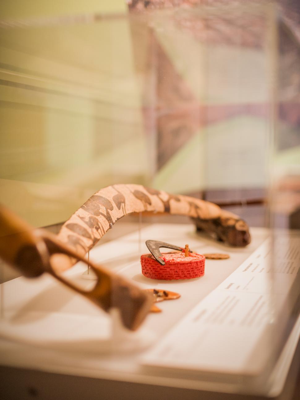 A decorated boomerang