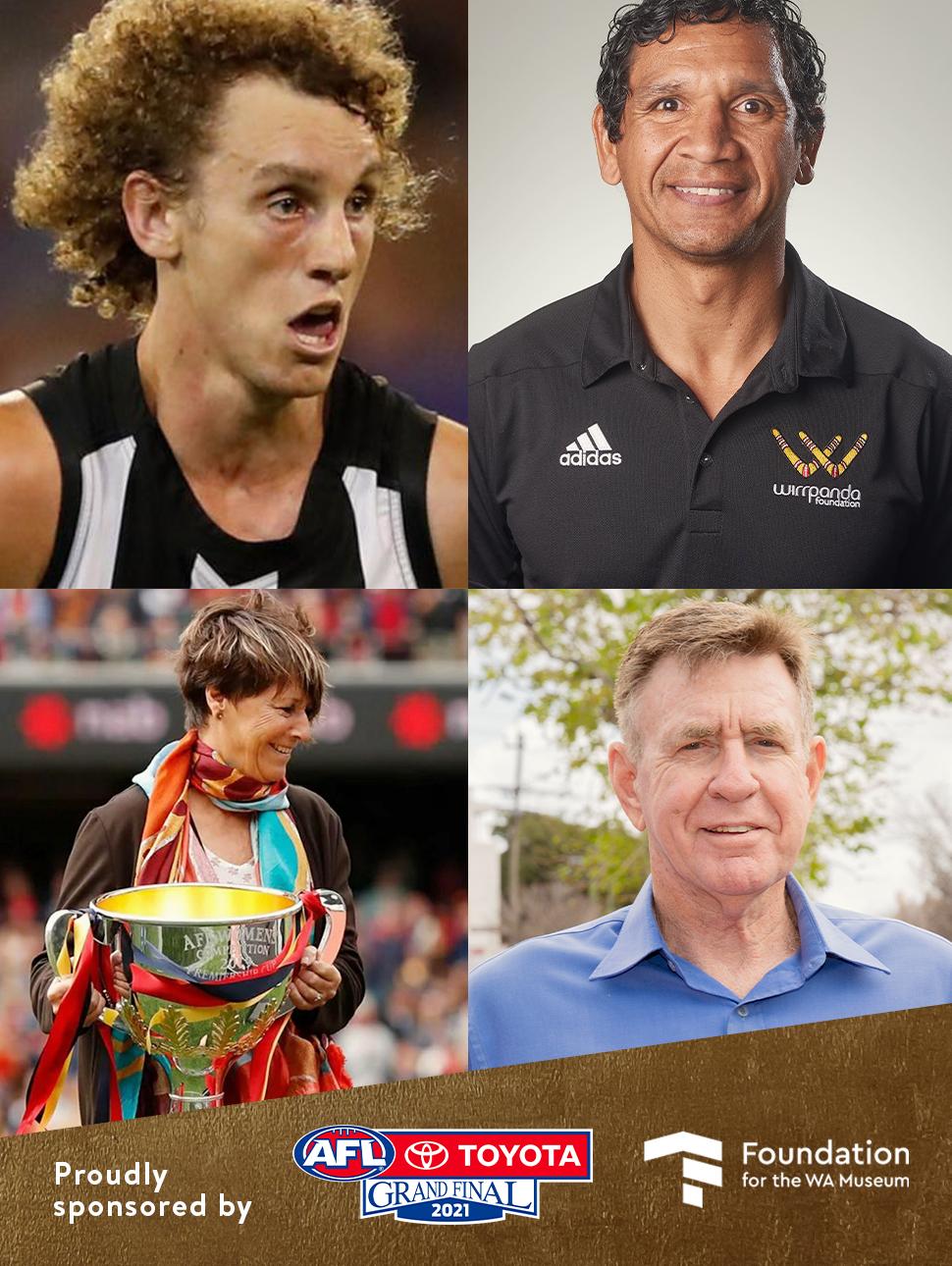 Photos of football stars, Chris Mayne, Troy Cooke, Jan Cooper and Ron Alexander