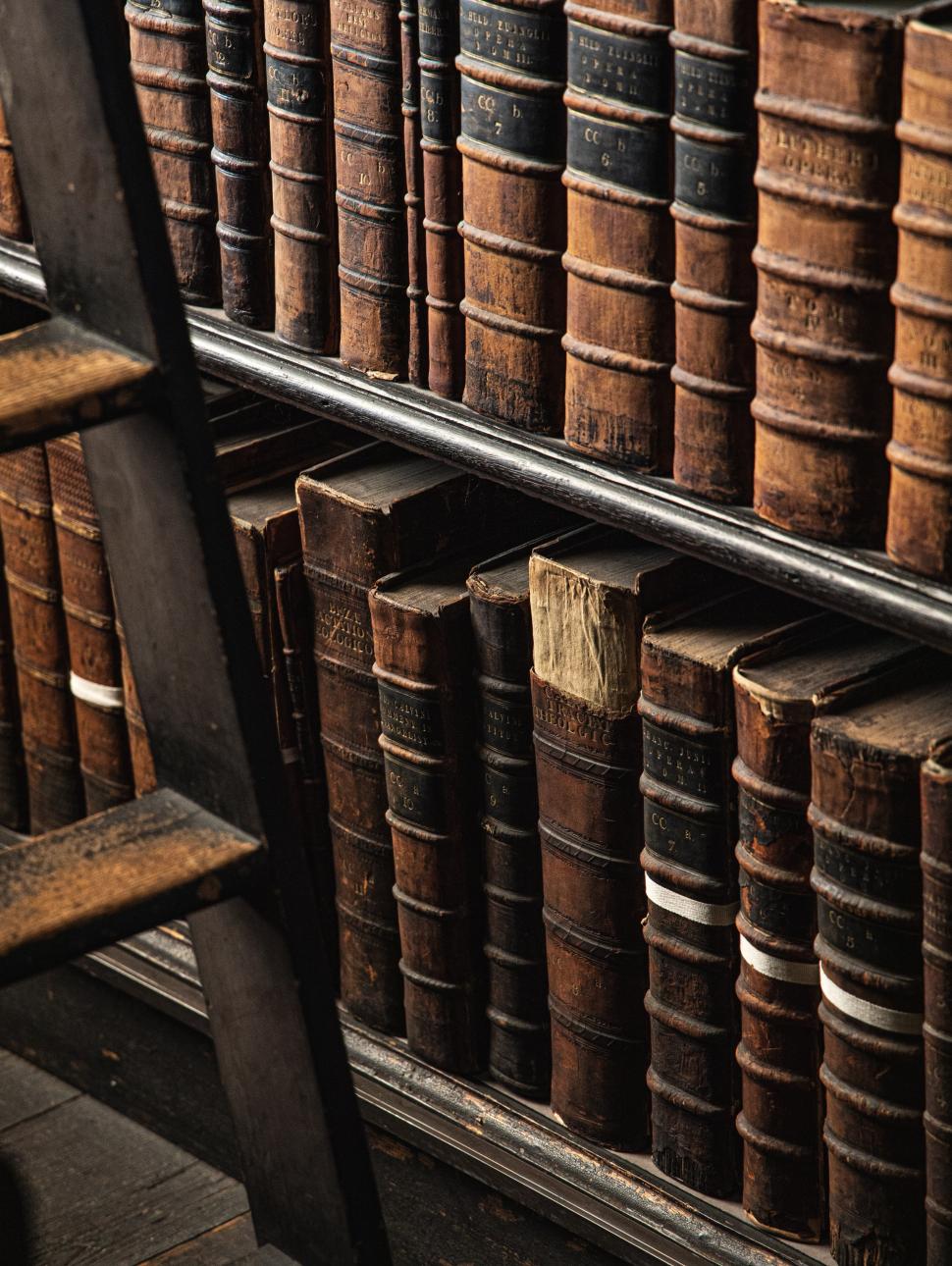 Image of old books on a shelf 